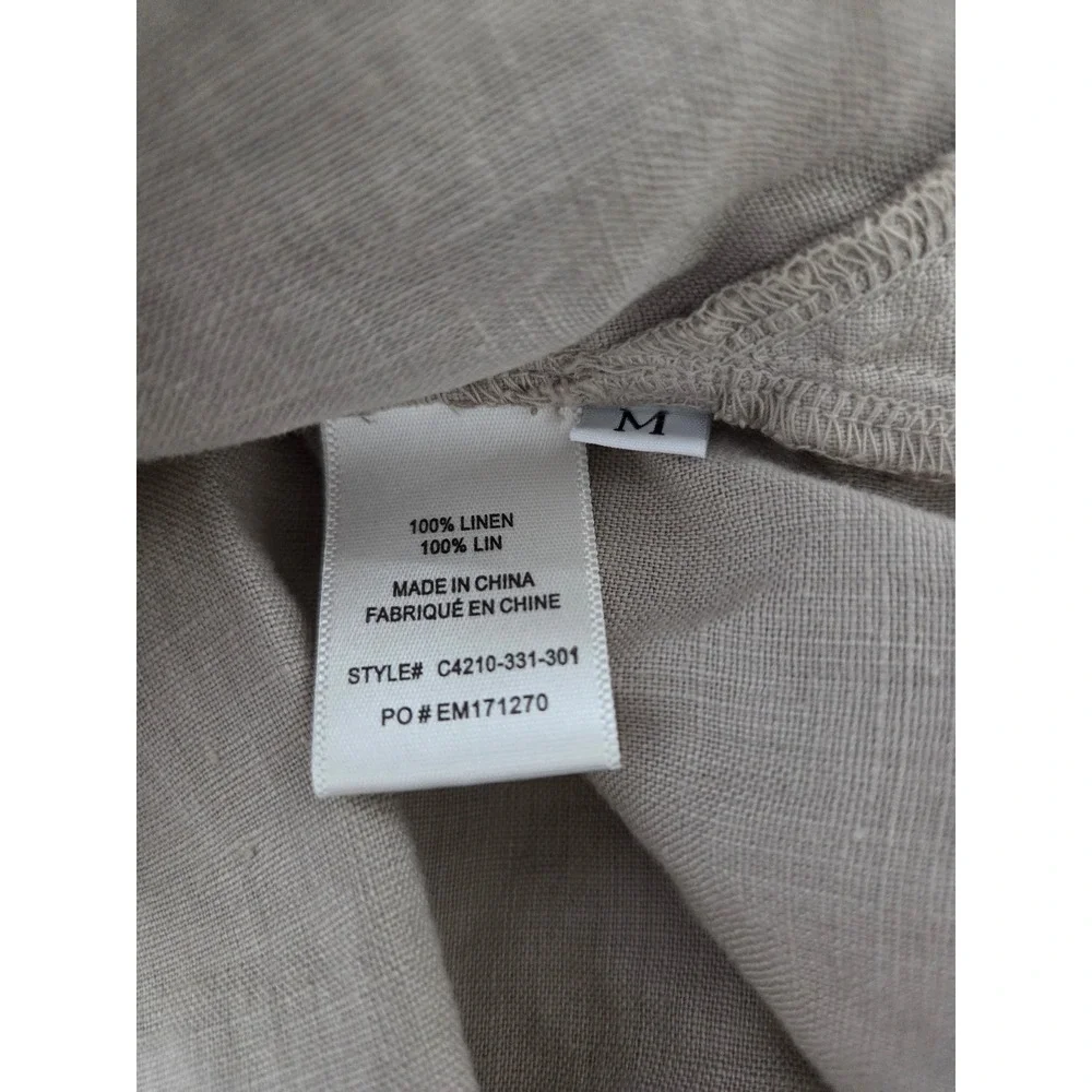 Cloth & Stone Tan 100% Linen Sleeveless Button Front & Back Top Blouse Sz M - Picture 4 of 5